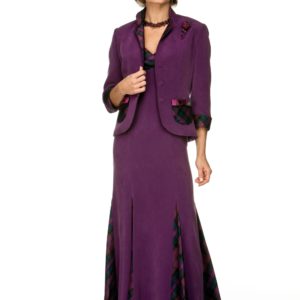 Dress and jacket with tartan detail