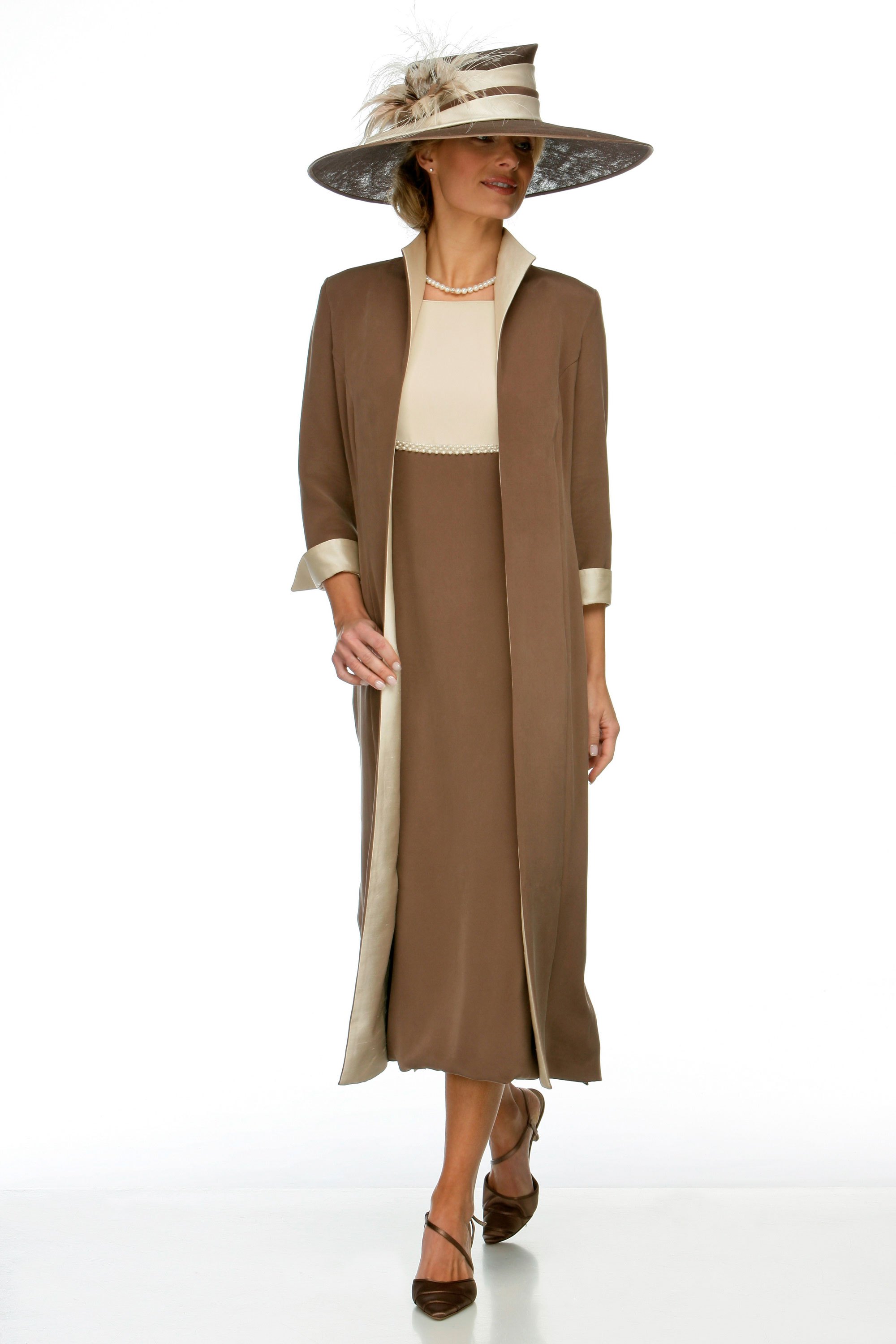 gown with long coat