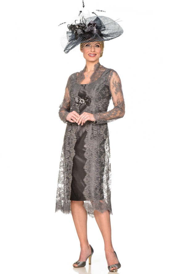 Grey Lace Coat \u0026 Silk Dress | Joyce 
