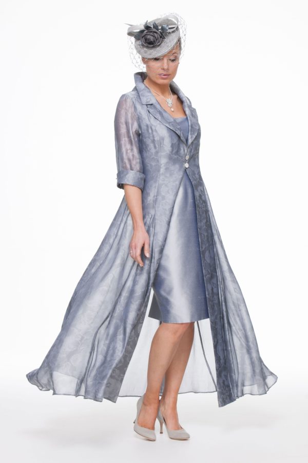 silk dress and coat