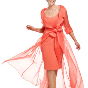 Romantic Silk Organza Coat Over Fitted Silk Dress