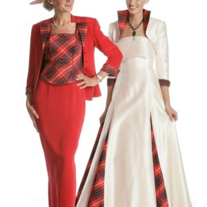 Skye Tartan Wedding Dress and Mother of the Bride/ Groom outfit
