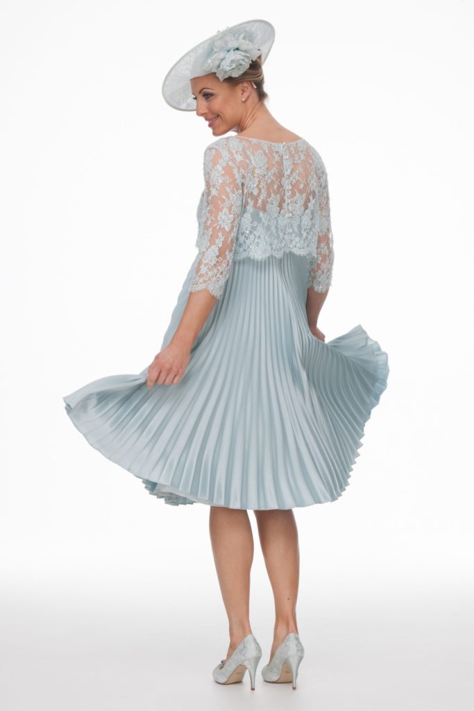 Sunray Pleated Dress With Lace Bodice
