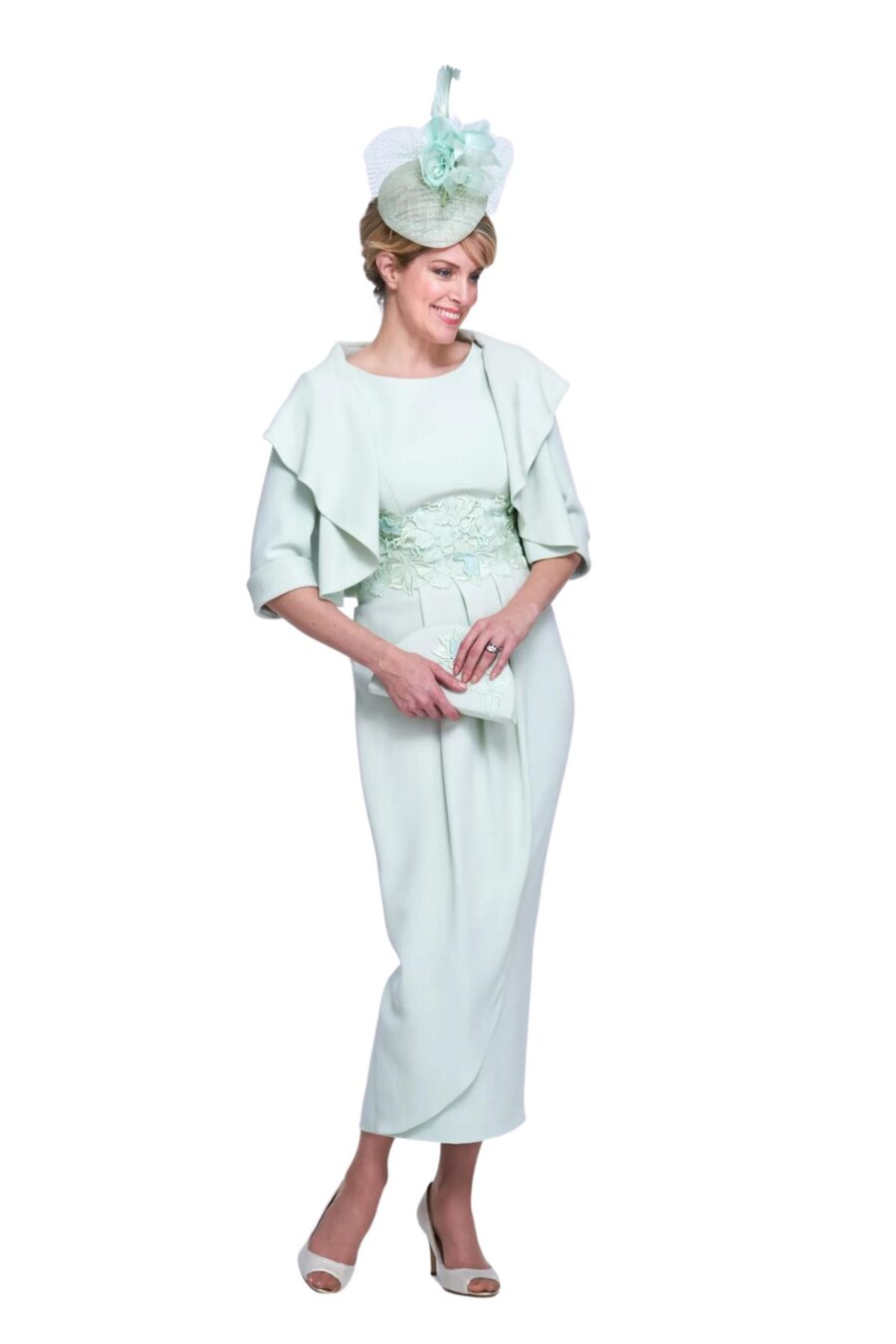 best non traditional non frumpy mother of the bride outfit for curvy petite woman