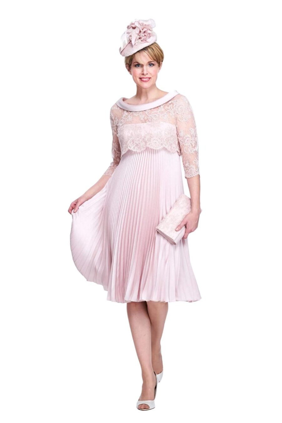 petite mother of the bride dresses pastel pink pleated curvy