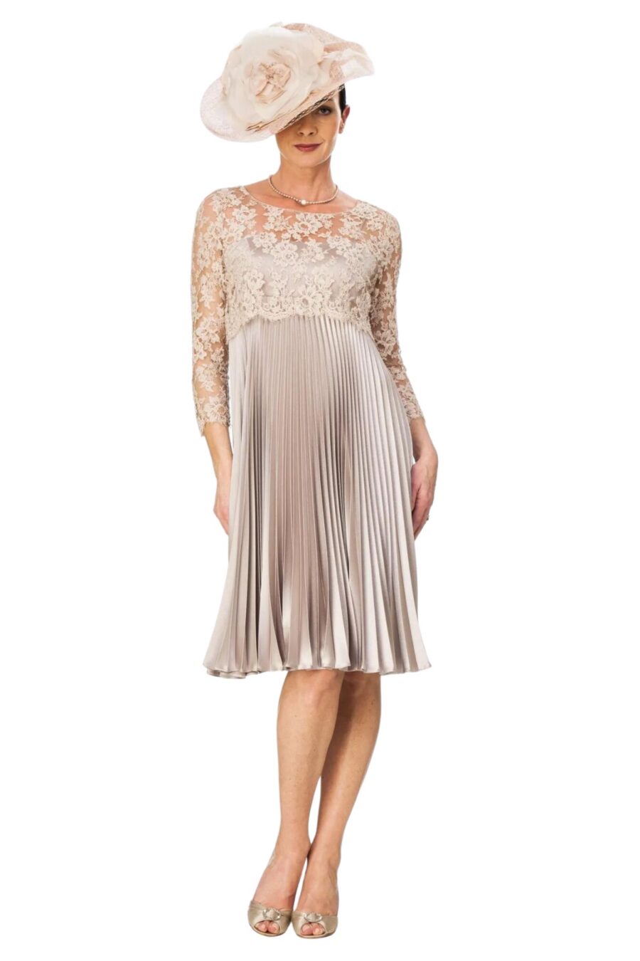 mother of the bride or groom pleated dress petite short