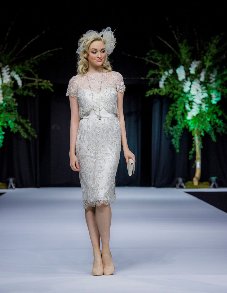 Glamourous and elegant 2 piece beaded lace dress and top