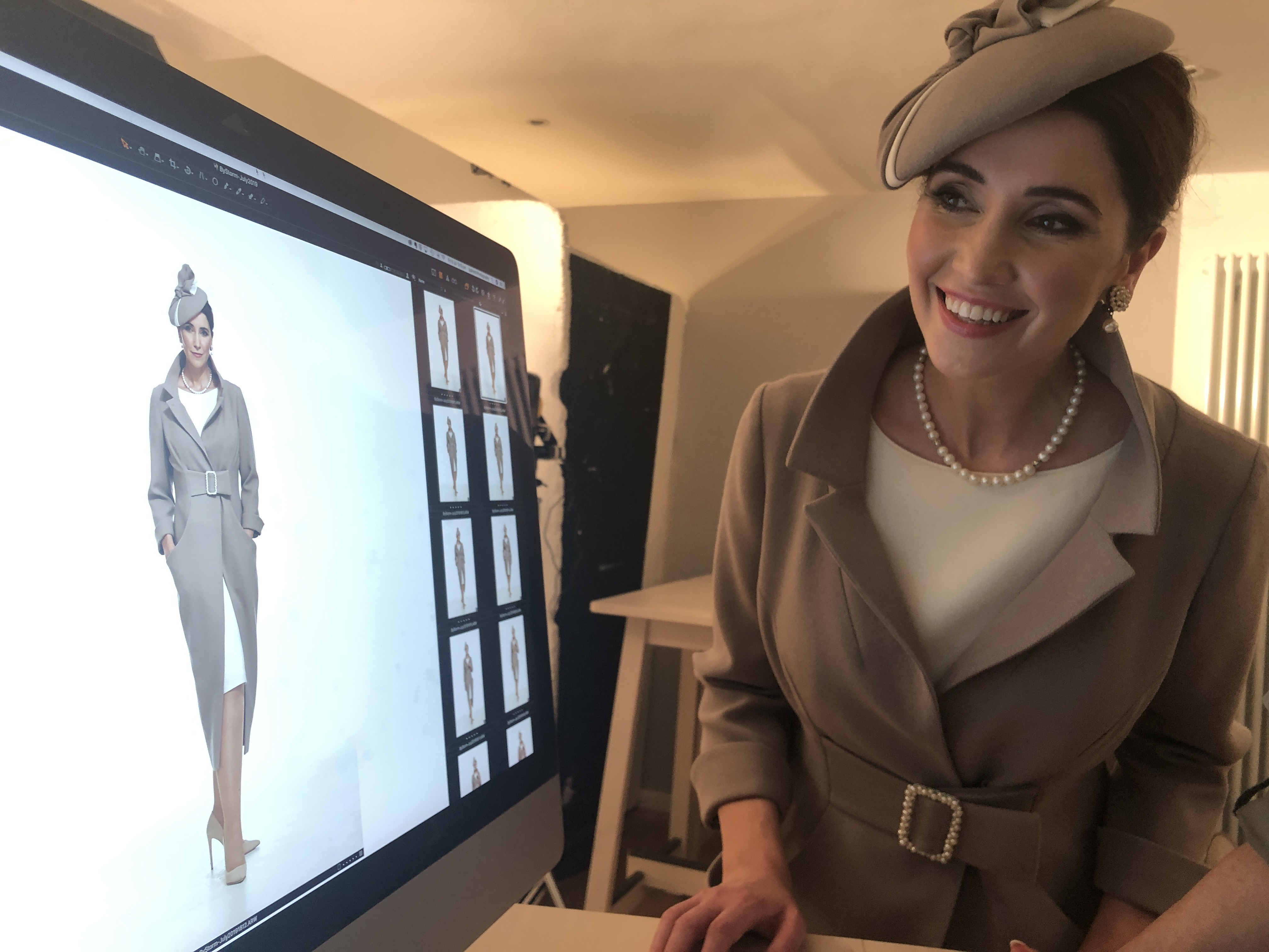 Contemporary wool coat photoshoot Joyce Young Photoshoot for mother of the bride and groom special occasion wear