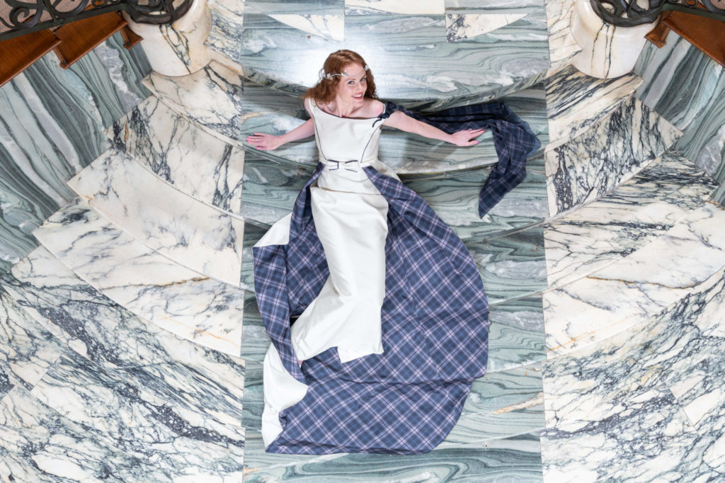 Bride on Cloncaird Castle Staircase