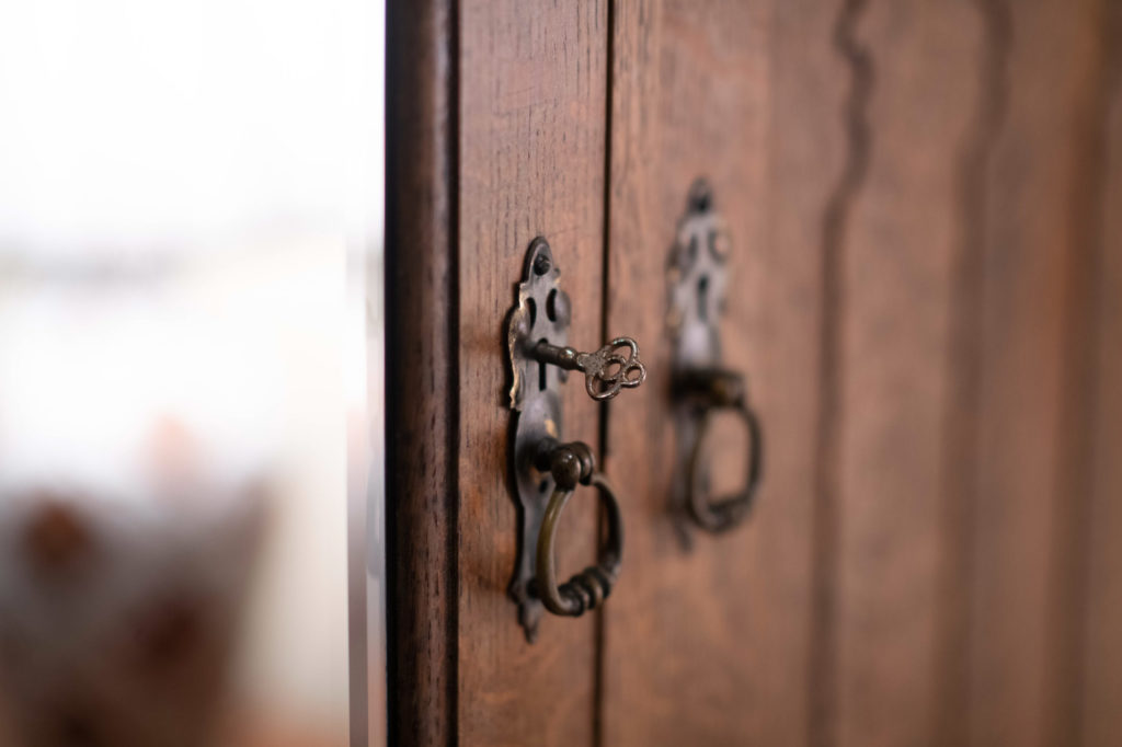 Hidden gem lock and key detail