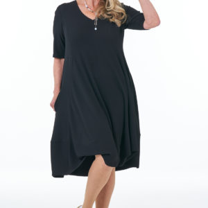 BlShort Sleeved Waffle Bubble Dress in Blackack Summer Bubble Dress