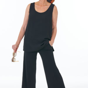 Waffle Vest Tunic in Black
