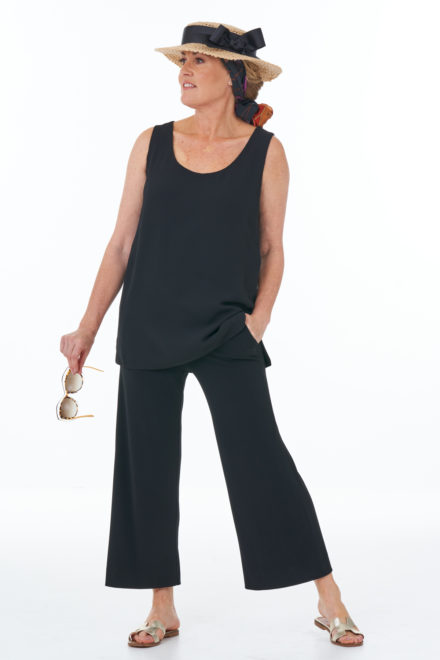 Waffle Vest Tunic in Black