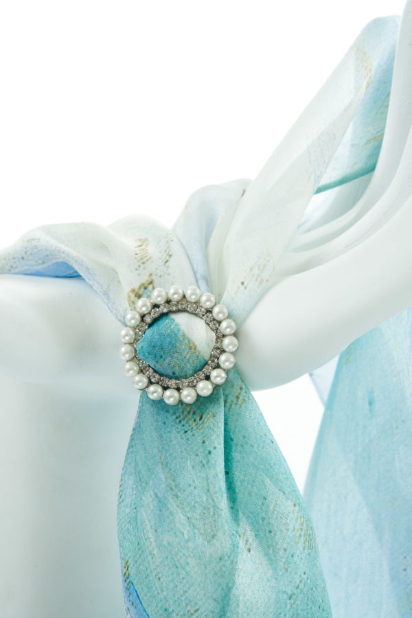 Double Tier Round Pearl and Diamanté Buckle Accessories