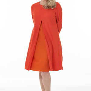 Orange and Mandarin Open front contrast dress