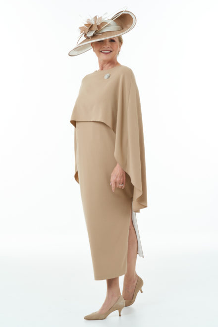 Camel and Ivory ankle length dress and cape