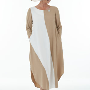 Camel and Ivory Flash Dress