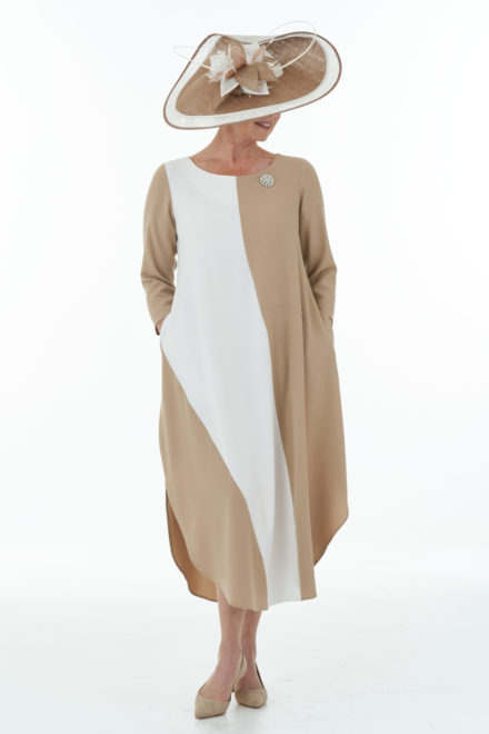 Camel and Ivory Flash Dress