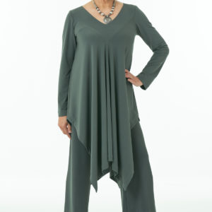 Olive Handkerchief Hem Tunic and Trousers