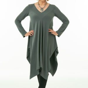 Olive Handkerchief Hem Tunic