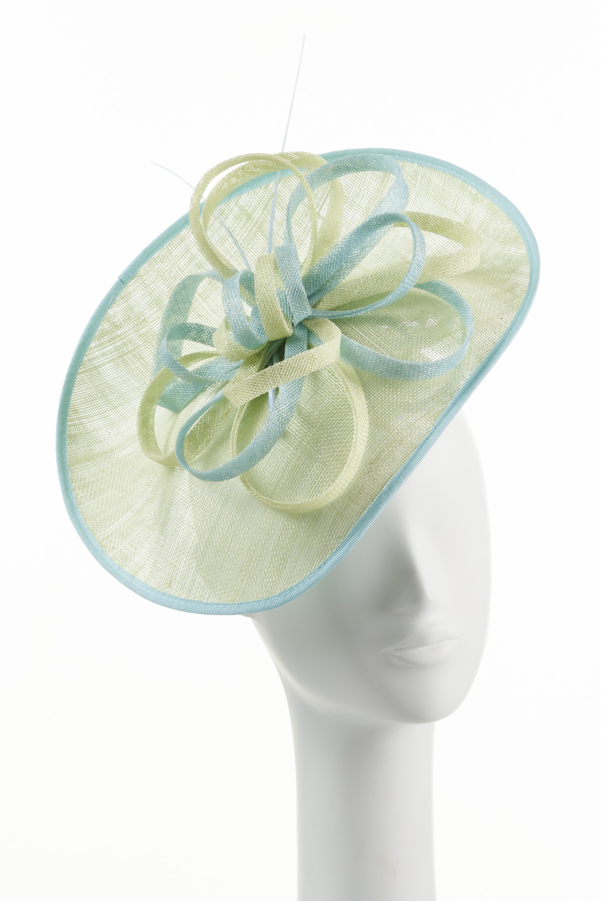 Mint \u0026 Pistachio Sinamay Loop Hat 