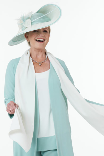 Mint and ivory trouser outfit
