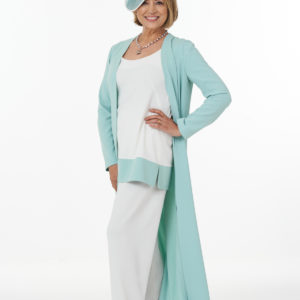Mint and ivory trouser outfit
