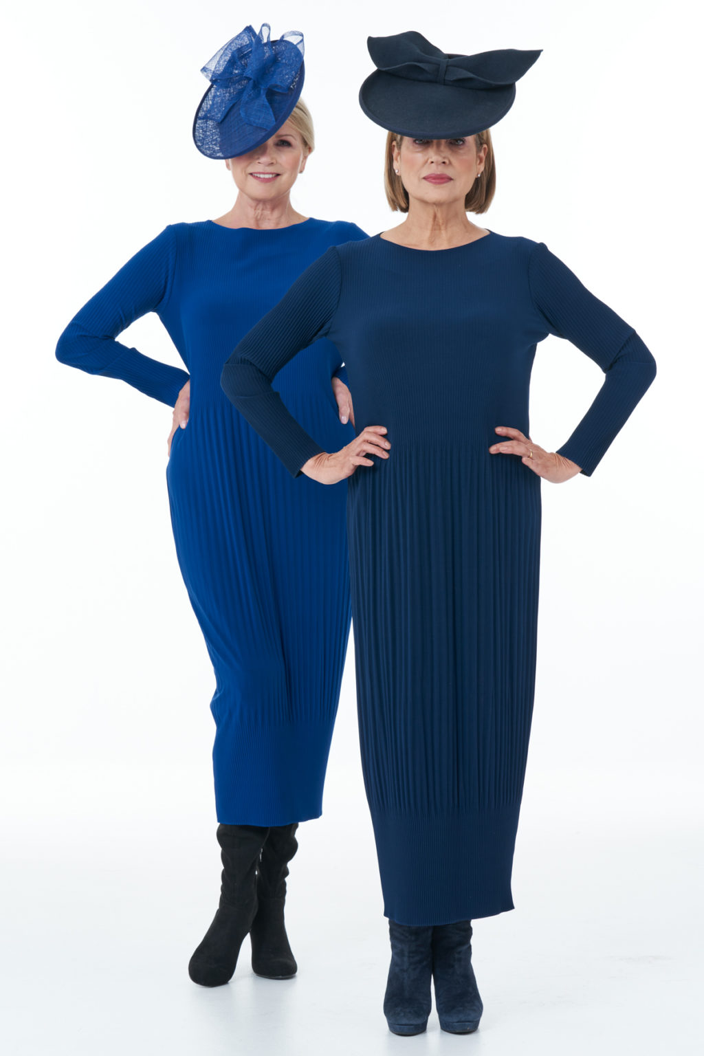 Navy Pleated Dress main image 1