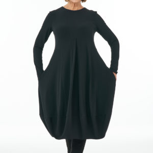 Christmas outfit Black long sleeved Round neck bubble dress