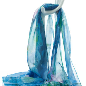Silk Scarf Monet Water Lilies Chiffon Scarf