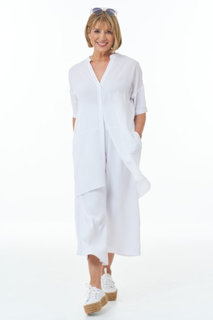 Waffle Cropped Trousers in white and Waffle Shirt in White