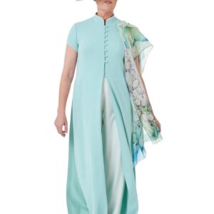 glasgow london mother of the bride trouser outfits oriental coat in mint