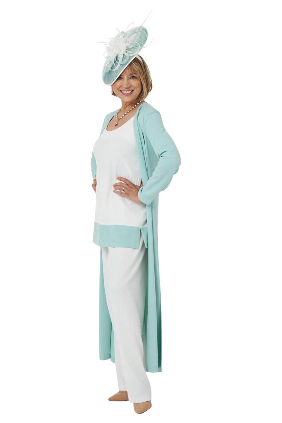 ivory trouser outfit and coat for mother of the bride petite trouser suits