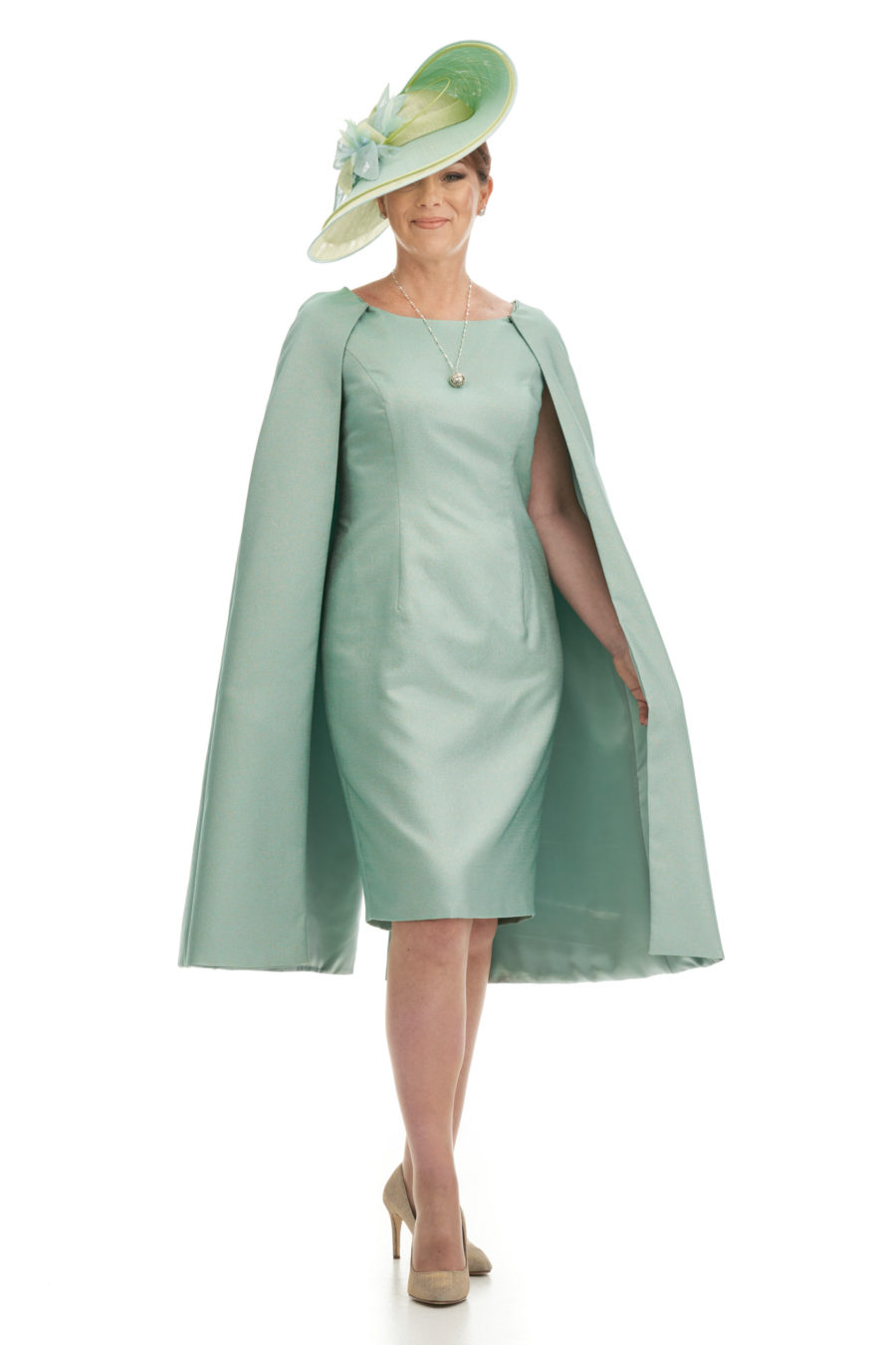 Sheath Dress And Detachable Cape