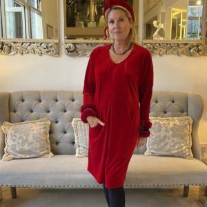 Red velvet dress