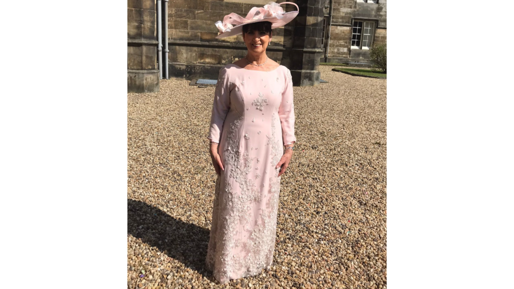 pink embroidered tulle mother of bride outfit competition winner