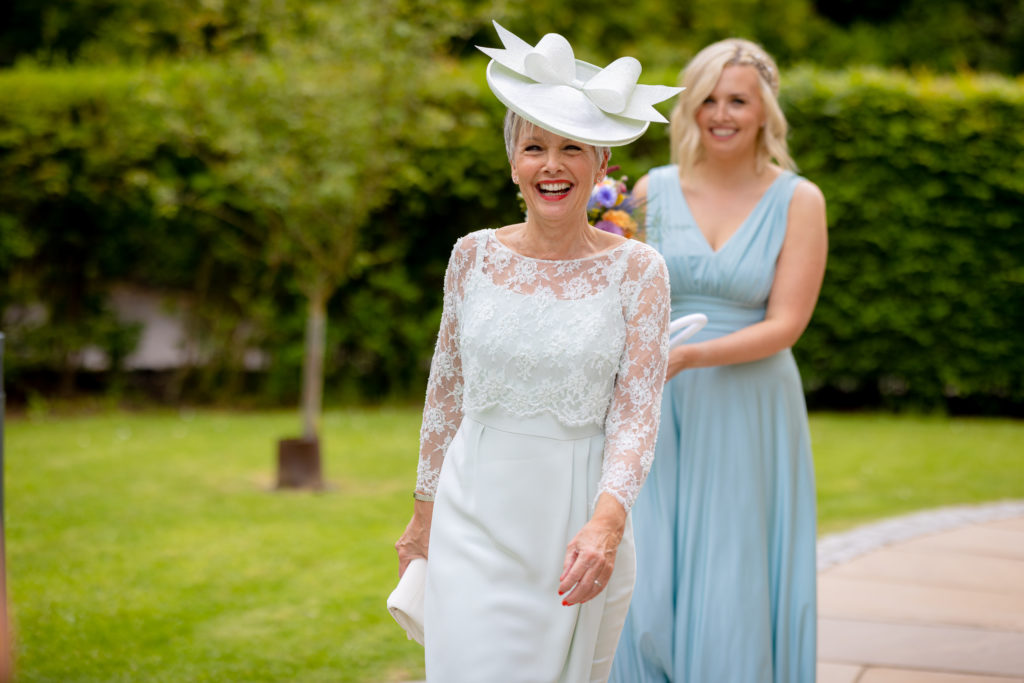 bespoke mother of bride outfit and hat