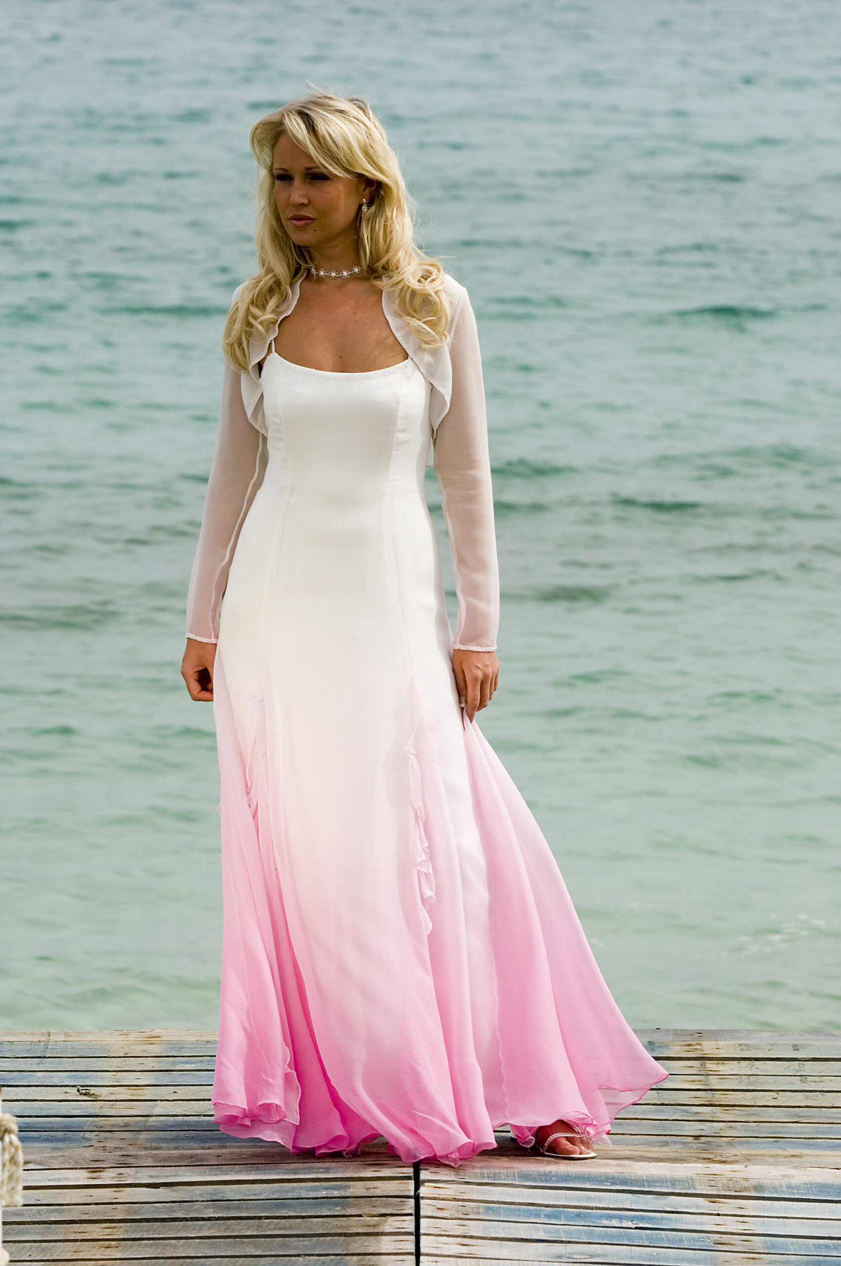 Blush Pink and Ivory Wedding Dress Joyce Young