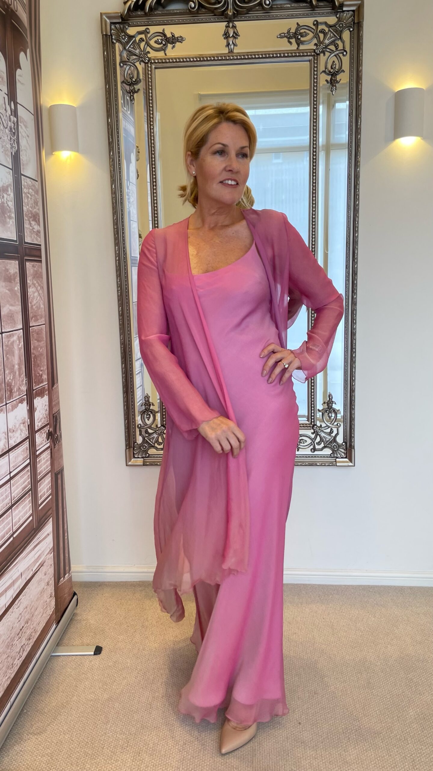 SALE - SOLD Bias Cut Silk Chiffon Dress & Jacket