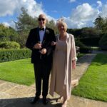 Mother of the groom in a beautiful joyce young dress and coat