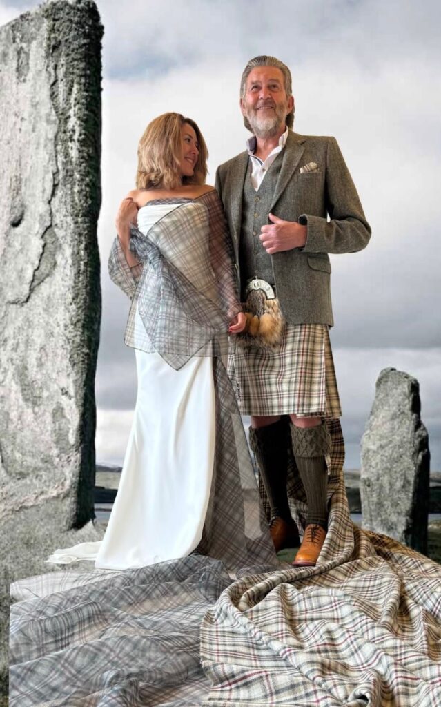 father of the bride and bride at the Callanish Stones 